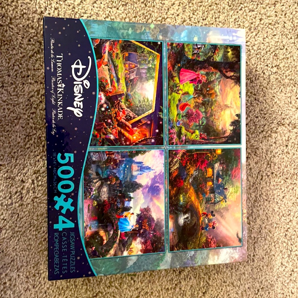 Disney Thomas Kinkade 500 piece 4 pack puzzles